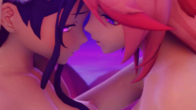 Yae Miko And Raiden Ei Gets Sweaty While Tribbing