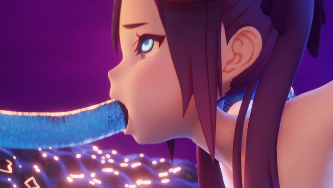 Mona Megistus Gives A Deepthroat To A Slime