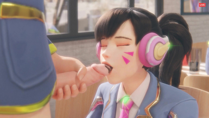 D.Va Mistakes A Dick For Chocolate