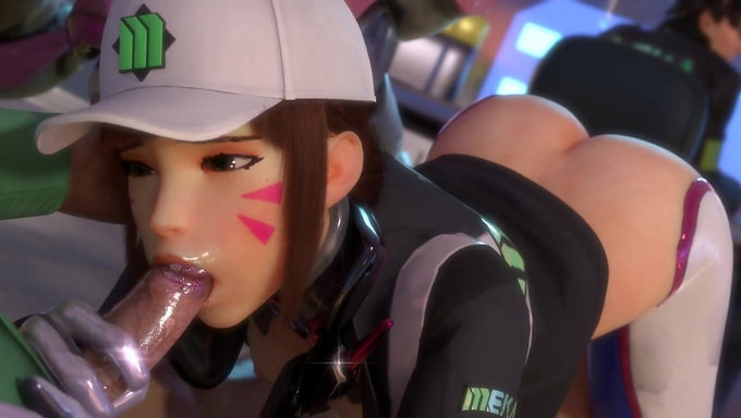 D.Va Gives Head In The Office With Other Employees Around