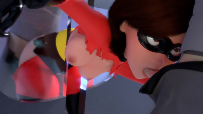 Elastigirl Gets Trapped And Fucked On Both Ends