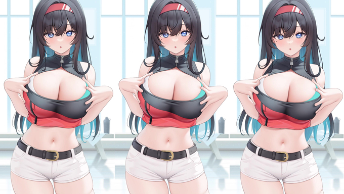 Kayoko Shows Off Her Cleavage