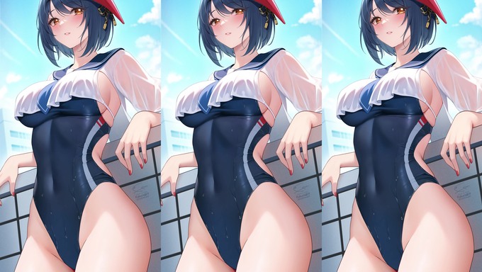 Kujou Sara Shows Off Her Swimsuit
