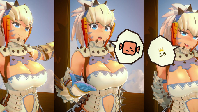 Barioth Hunter Shows Cleavage In Her Sexy Gear