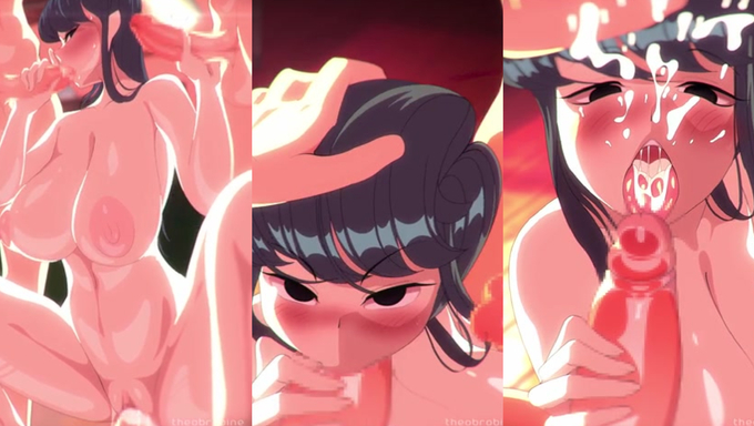 Shouko Komi Gets Fucked By 3 Guys Simultaneously