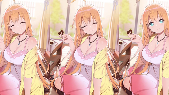 Pecorine Smiles As She's Eating Her Cookies