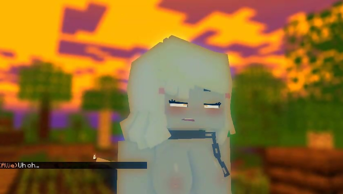 Allie Gets Her Pretty Face Punched By Iron Golem