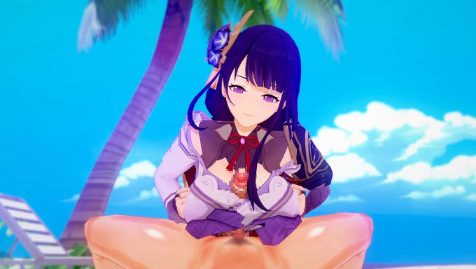 Raiden Ei Gives A Titjob Outdoors