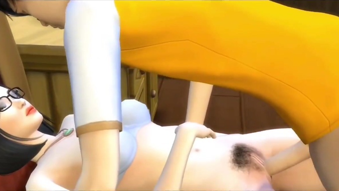 Short Haired Woman Gets Fucked On Her Bed