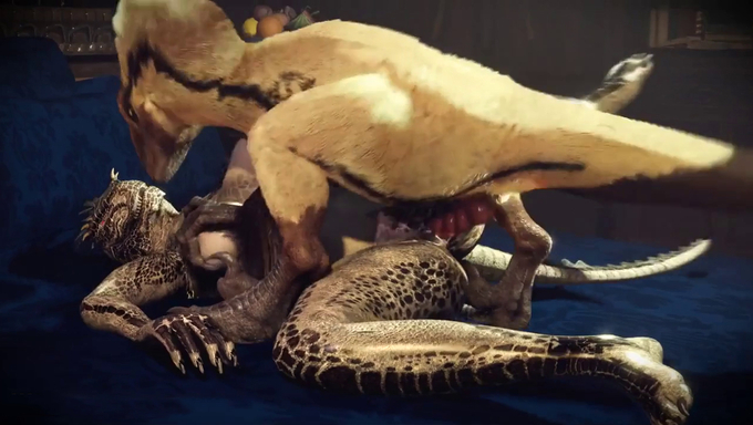 Argonian Nurja Gets Pounded By A Dinosaur Cock