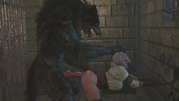 Bound Ciri Gets Fucked By A Werewolf In A Prison Cell