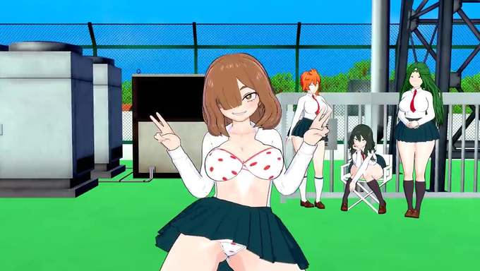 Kinoko Komori Gives A Hot Dance Performance On The School Field