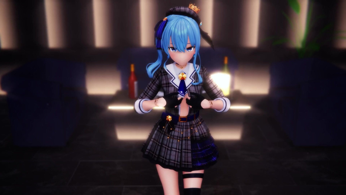 Hoshimachi Suisei Dances And Strips Her Clothes