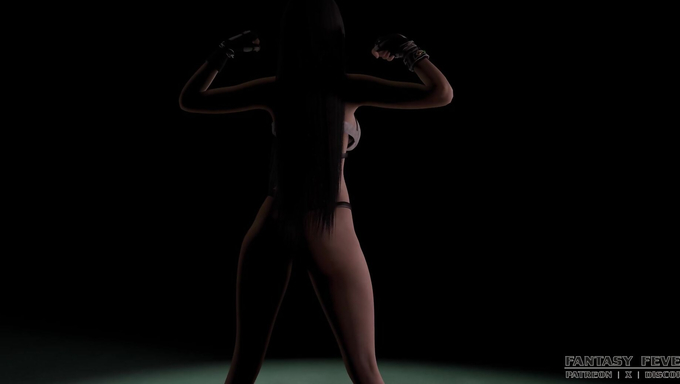 Tifa Lockhart Flashes Her Tits While Working Out