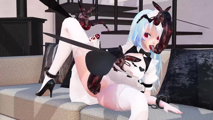 Miku Gets Plowed By Multiple Giant Insects On The Couch