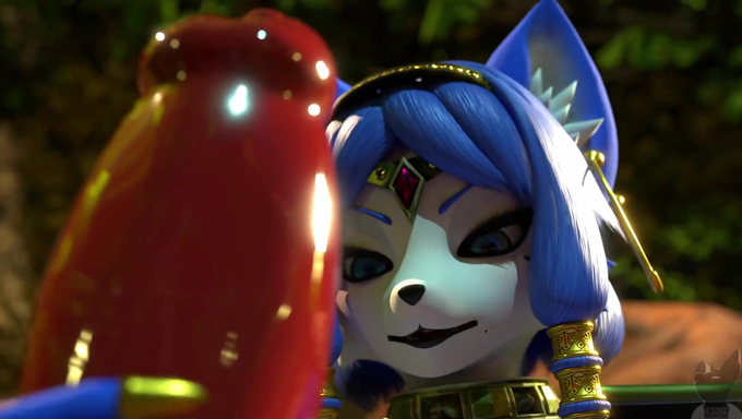 Krystal Dominates A Wolf's Cock