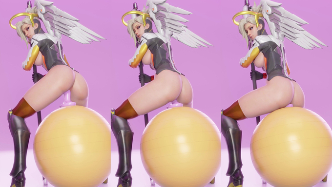 Mercy Fucks Herself With A Dildo On A Yoga Ball