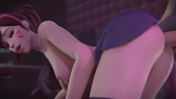 D.Va Takes A Cock Deep In Her Ass In A Club