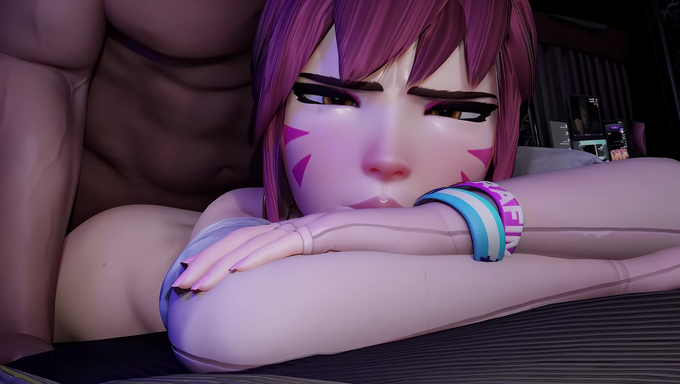 D.Va Gives A Quick Update While Getting Banged