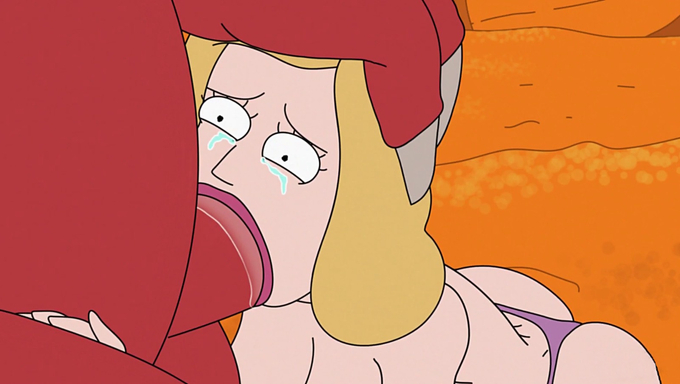 Beth Gets Spitroasted By Gazorpians