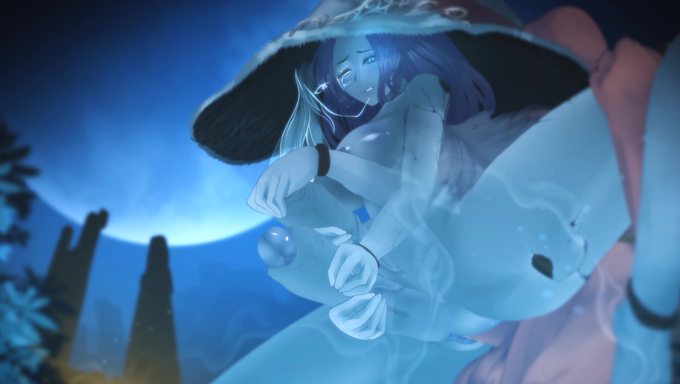 Futa Ranni The Witch Jerks Off While Getting Pounded