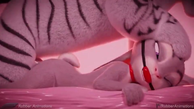 Judy Hopps Gets Nailed On The Bed By A White Tiger