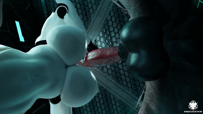 Cyborg Haydee Gives A Sloppy BJ Then Receives A Huge Load