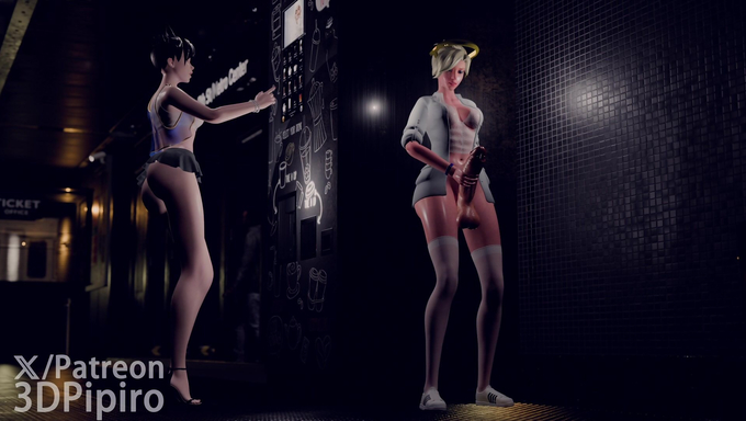 Mercy Masturbates While Tracer Flashes Her Bubble Butt