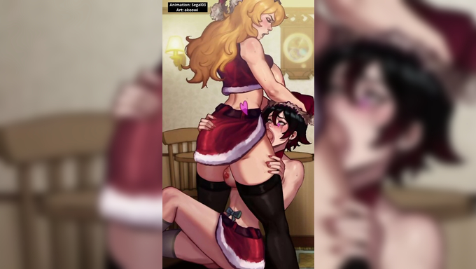 Blake Belladonna Blows Yang Xiao Long's Dick On Christmas