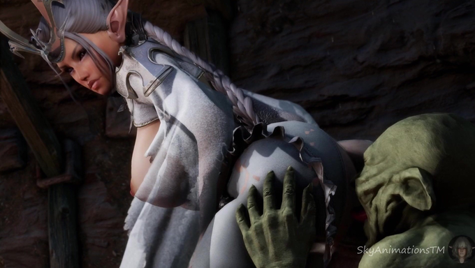 Big Tits Elf Gets Plowed By A Goblin