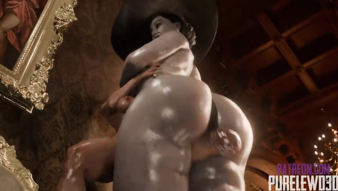 Lady Dimitrescu Grinds On Futanari Jill Valentine's Cock