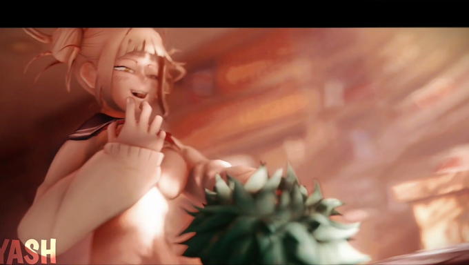 Himiko Toga Enjoys Sneaky Oral Sex With Izuku Midoriya And Ochaco Uraraka