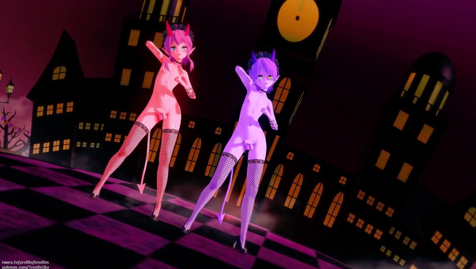 Two Femboy Demons Dance And Get Fucked