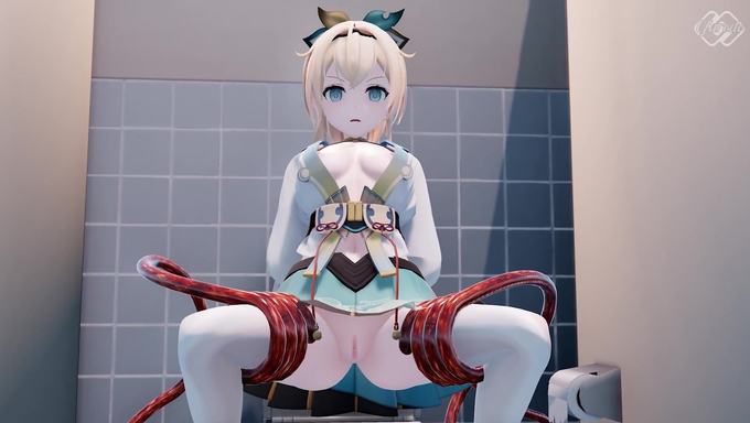 Iroha Kazama Just Wants To Pee But Gets Fucked By A Tentacle By Surprise