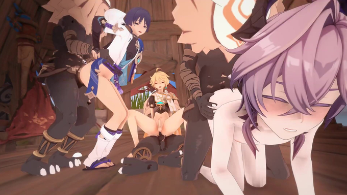 Durin, Aether, And Scaramouche Get Pounded By Monsters After Failing The Quest