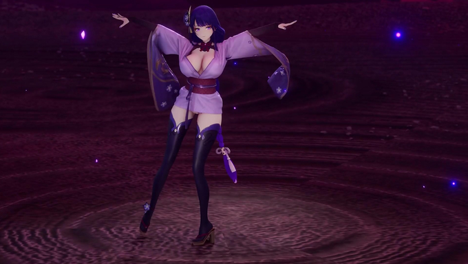 Raiden Ei Dances While Flaunting Her Tits