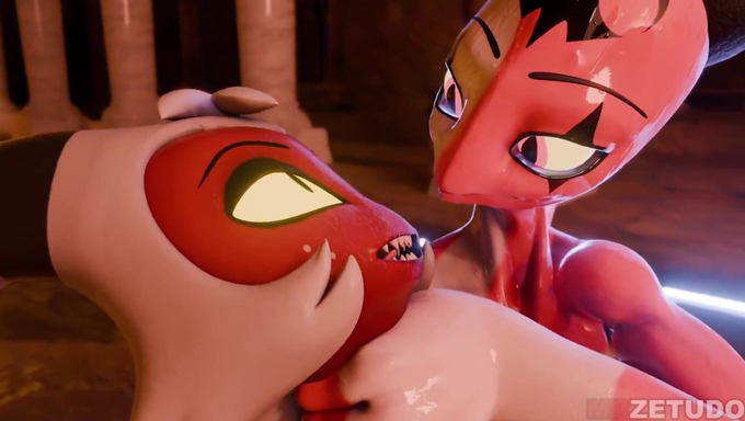 Blitzø Buckzo Dominates Moxxie Knolastname By The Poolside