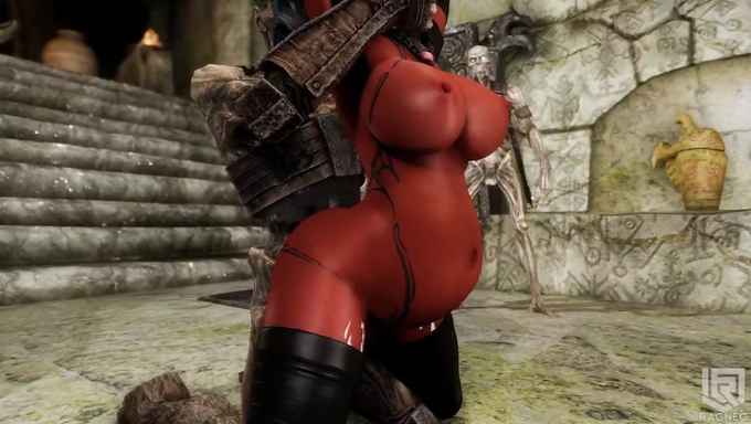 Busty Succubus Gets Bred By Skeleton Monsters