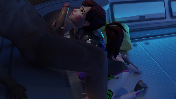D.Va Loves Sucking Her Man's Dick While On Her Knees