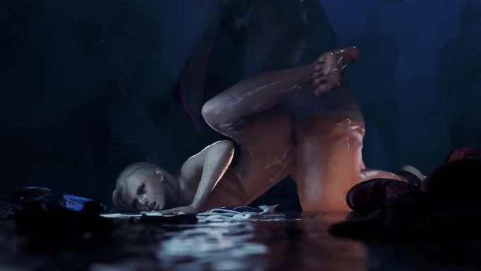 Cammy White Gets Spitroasted In The Alleyway