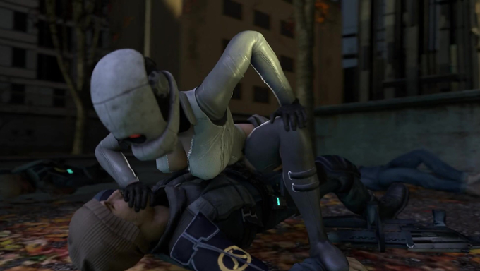 Female Combine Elite Soldier Secretly Rides Her Fellow Soldier