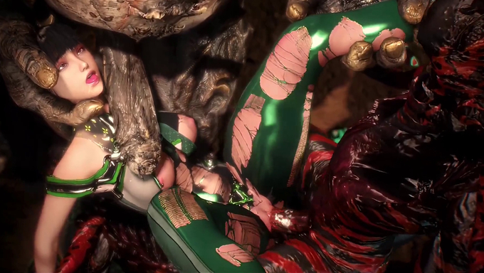 Eve Gets Defeated And Gangbanged By Alien Cocks