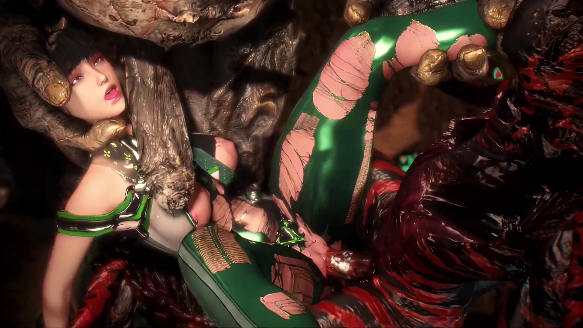 Eve Gets Defeated And Gangbanged By Alien Cocks