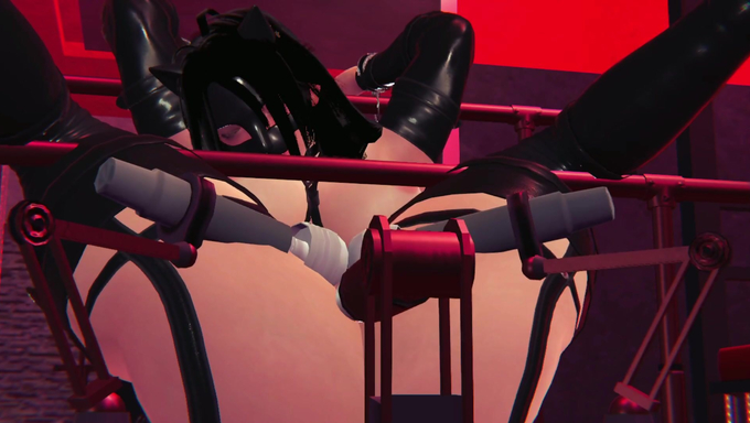 Black Haired Chick Cums Hard From A Sex Machine