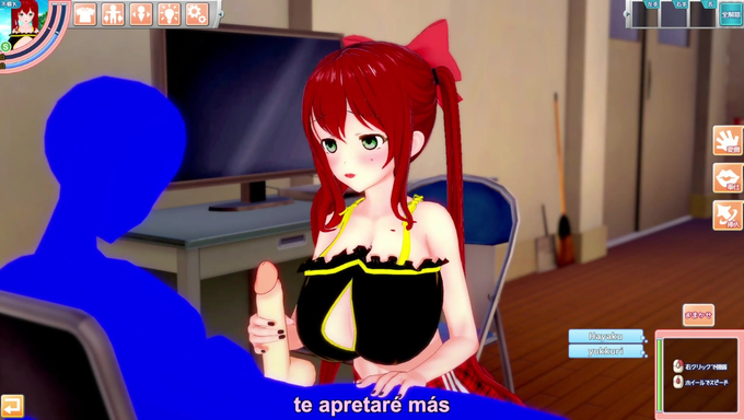 Red Haired Girl Gives A Boobjob To A Big Cock