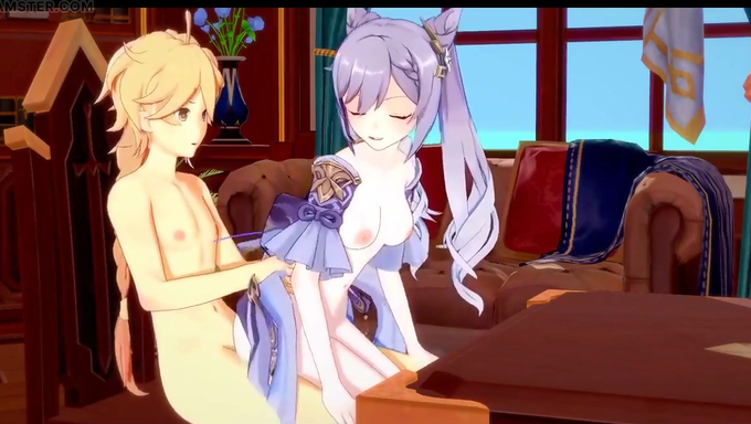 Ganyu Sucks And Rides Aether's Cock