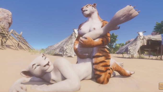 Lesbian Furry Big Cat Babes Have Hot Wilderness Play