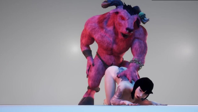 Busty Asian Takes A Minotaur’s Cock In Her Ass
