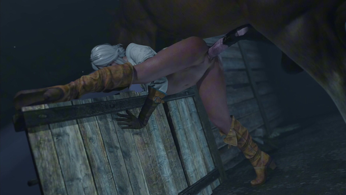 Ciri Gets Screwed By A Horse In The Stable
