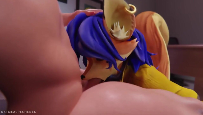 Carmelita Fox Gives Head And Gets Creampied By A Human Cock